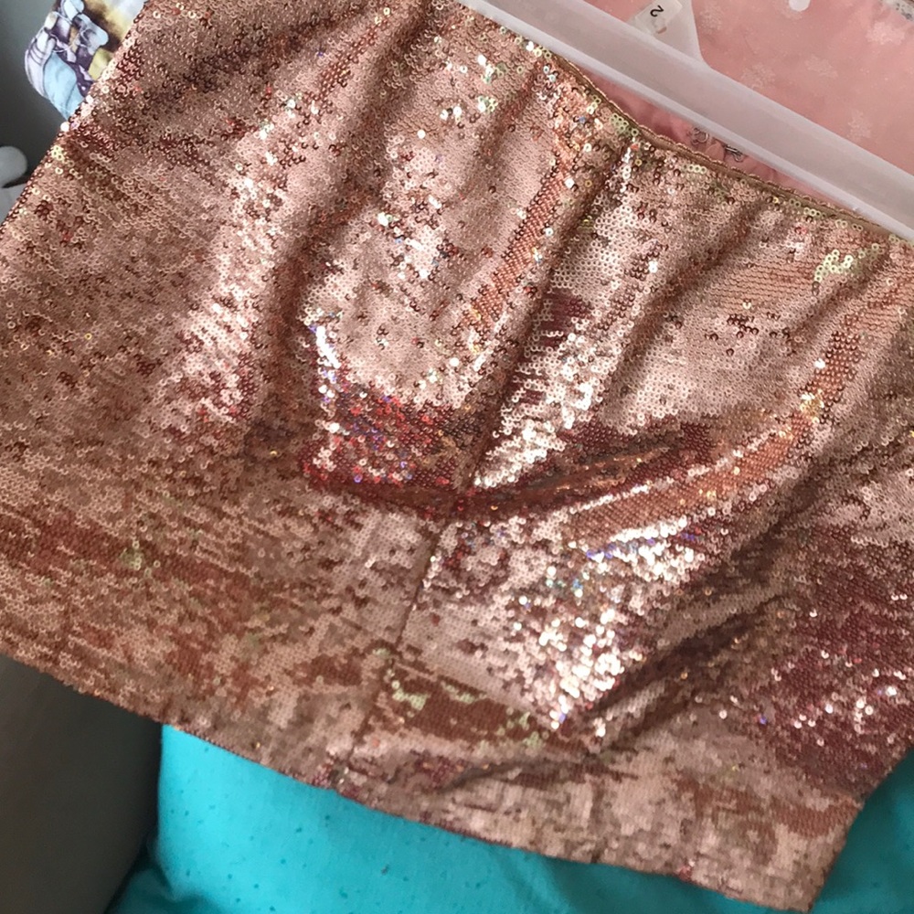 Rose Gold Sequin Skirt